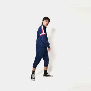 Conjunto de Dos Piezas Casual de Algodón con Cuello Alto y Chaqueta Abierta para Mujer, Estilo Deportivo con Bloques de Color, Novedad Primavera-Otoño - Product Image 3