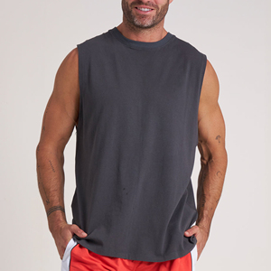 Custom <b>Men's</b> Sleeveless Tank Top Loose Fit Yoga Gym Workout Vest Breathable Athletic <b>Singlet</b> - Product Image 4