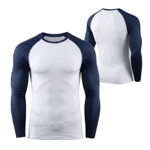 Camiseta de Compresión de Manga Larga con Bloques de Color Personalizada Unisex, de Secado Rápido, para MMA y BJJ, de Poliéster/Nailon, Anti-UV y Transpirable - Product Image 1