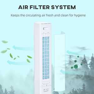 Condizionatore d'Aria Portatile 3-in-1 da 41 Pollici, Raffreddamento Evaporativo, Timer LED, Ventilatore a Torre a Risparmio Energetico per Casa e Ufficio - 80W 150W - Product Image 5