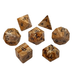 High quality stone <b>dice</b> crystal Petrified jasper crystal reiki healing gemstones Engraved custom <b>dice</b> <b>set</b> Vikings - Product Image 1