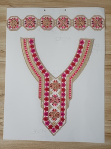 Fashionable Hand-Embroidered Neck Designs for <b>Tops</b> and Dresses – Intricate Floral and Abstract Patterns, Custom Orders Available - Product Image 2