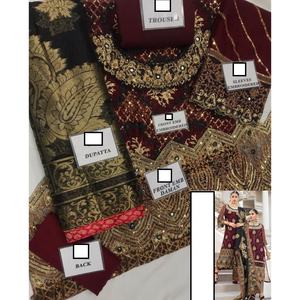 2021 vente chaude pakistanaise indienne mariage Collection nouveau Style mousseline de soie brodé soie Salwar Kameez rayonne robe pour les fêtes - Product Image 3