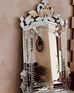 Luxury Venetian Rectangular Accent <b>Mirror</b>, Handmade <b>Silver</b> Decorative Wall <b>Mirror</b> for Modern, Glam - Product Image 2