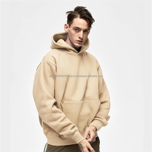 Pas de chaîne épaule tombante broderie personnalisée Logo hommes sweat à capuche surdimensionné lourd 500gsm sweats à capuche en éponge française - Product Image 6