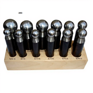 Punzón Dapping de alta calidad (juego de 12) en soporte de madera para herramientas de fabricación de joyas, venta al por mayor, el precio más bajo, el mejor producto para joyería - Product Image 1