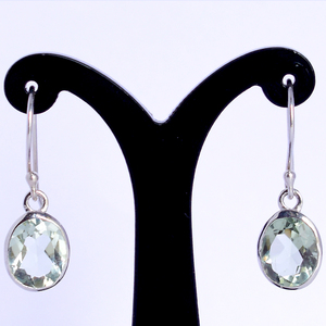 Venta al por Mayor de Pendientes de Plata de Ley 925 100% Pura con Gancho, Gema de Amatista Verde, Joyería Fina, Proveedor y Fabricante Indio - Product Image 2