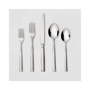 New Customized Logo <b>Dessert</b> Spoon <b>Fork</b> Set in Silver Plated Hammered Design Stainless Steel Silver Flatware Set - Product Image 3