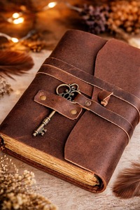 Cuaderno de Viaje y Bocetos con Papel de Borde Irregular Estilo Antiguo, Libro de Hechizos en Blanco - Product Image 3