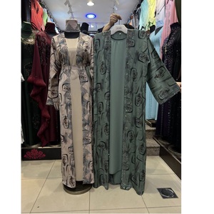 Hot sale Modest Dubai Beaded Sequined Long Sleeve <b>Abaya</b> Muslim Traditional Handmade Wedding Women Polyester Breathable VNeck - Product Image 1