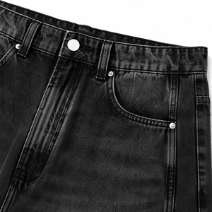 Jeans baggy noirs délavés sur mesure pour hommes, coupe ample, style streetwear, pantalon en denim, OEM ODM, marque privée - Product Image 6