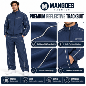 ชุดวอร์มสีน้ำเงินกรมท่าแบบ unisex พร้อมเชือกผูกเอว สไตล์สปอร์ต ระบายอากาศได้ดี กันลม แห้งเร็ว ผลิตจากผ้าฝ้าย/ไนลอน ชุดเสื้อแจ็คเก็ตและกางเกงขายาว ทรงปกติ - Product Image 6
