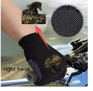 Men s Black Riding Gloves Regular Fit With Horse Pattern Grip Design For Equestrian Use Premium Horse Riding Apparel Comfortable - Product Image 1