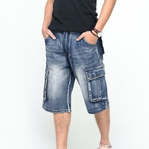 Pantalones Cortos Vaqueros OEM de Verano, Casuales, Tejidos, con Lavado Ácido Medio, Unisex, de Corte Holgado, Estilo Urbano, con Estampado Personalizado - Product Image 4