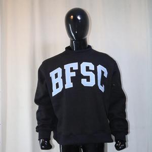 เสื้อสเวตเชิ้ตคอกลมสีดำ BFSC ทรงปกติสำหรับผู้ชาย ผ้าฝ้ายถัก 100% เสื้อพูลโอเวอร์ลำลองสำหรับฤดูใบไม้ร่วง พิมพ์ลายตัวอักษรด้านหลัง โลโก้ Clush sports - Product Image 1