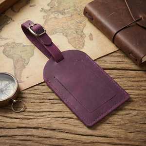 Etiquetas de Equipaje de Cuero Genuino de Alta Calidad, Etiquetas de Viaje con Protección de Privacidad, Etiquetas Personalizadas para Maletas, Venta al por Mayor LMP-0194 - Product Image 1