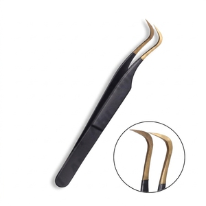 Pince à épiler pour extensions de cils AHI, durable, de haute qualité, en acier inoxydable, pointe dentelée, prise en main parfaite, 125-150 mm - Product Image 1