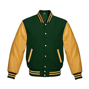 แจ็คเก็ตเบสบอล Letter Man รุ่น Varsity สำหรับผู้ชาย สีดำ ผ้าแคนวาสแบบปกติ เคลือบกันน้ำ เป็นมิตรกับสิ่งแวดล้อม ลายพราง - Product Image 1
