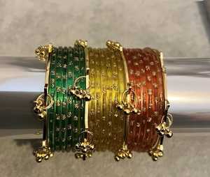 กำไลข้อมือเงินชุบมุกแบบแคชเมียร์ งานฝีมือระดับมืออาชีพ ดีไซน์ใหม่ล่าสุด ชุดกำไลชูรียัน สไตล์อินเดียสุดอินเทรนด์สำหรับงานแต่งงาน - Product Image 3