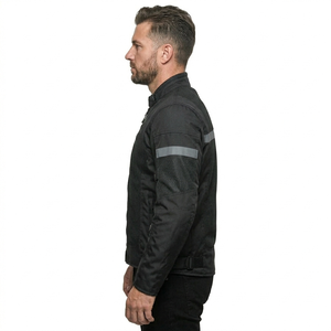 Chaqueta de Motocicleta de Cuero Roja para Aventura con Forro de Malla Impermeable y Resistente al Viento - Product Image 4