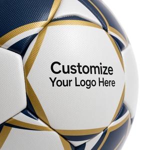 Balón de Fútbol Personalizable con Patrón Blanco, Azul Marino y Dorado, Balón de Entrenamiento Resistente de 0.5 kg, Inflado y Empacado - Product Image 2