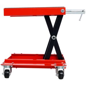 Sollevatore portatile da 1100 libbre per moto con Jack per carrelli larghi a forbice con Jack per pneumatico anteriore posteriore centrale e supporto per bici portabiciclette - Product Image 4