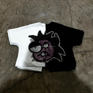 Venta al por mayor de encargo de peso pesado 100% algodón recortada Camiseta de gran tamaño de impresión Hip Hop gráfico camisetas ajustadas boxy fit camisetas de los hombres - Product Image 6