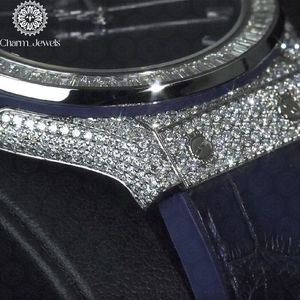 Charm_Jewels Luxury Stainless Steel <b>Watch</b> 40mm Round Dial Analog Quartz Movement Sapphire Crystal Leather Band Women's Fashion - Product Image 4
