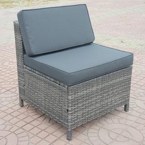 ชุดโซฟาพูดคุยกลางแจ้งทันสมัย SF00005 แบบที่นั่งเดี่ยว โครงเหล็ก กระจกนิรภัย เบาะโพลีเอสเตอร์ เหมาะสำหรับห้องนั่งเล่น วิลล่า โรงแรม - Product Image 5