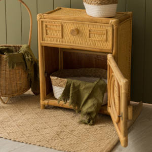 Jouets d'imitation pour bébés et tout-petits, mini lave-linge, machine à laver en rotin naturel de qualité supérieure - Product Image 2