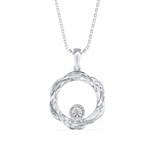 Elegante colgante de plata S925 con diamante redondo de moissanita para mujer - Product Image 3