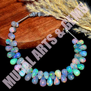 Premium Natural Handmade Multi Ethiopian <b>Opal</b> Smooth Drops Shape 6 Inches 3x4 7x10mm Gemstone Beads Strand Third Party Certified - Product Image 4