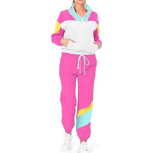 Ensemble de jogging deux pièces personnalisé avec fermeture éclair, coupe-vent léger, imperméable, veste et pantalon de survêtement en nylon - Product Image 3