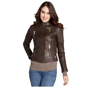 Chaqueta corta marrón oscuro para mujer, abrigo de cuero con bolsillo y cremallera, traje de solapa para mujer, ropa de estilo femenino - Product Image 1