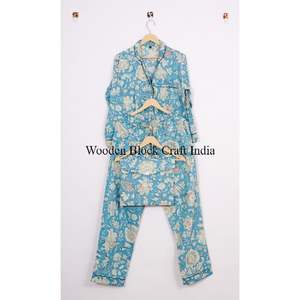 Ensembles de pyjamas floraux 100% coton pour femmes, respirants, nouveau style pour un confort ultime pour se détendre et dormir à la maison au printemps - Product Image 6