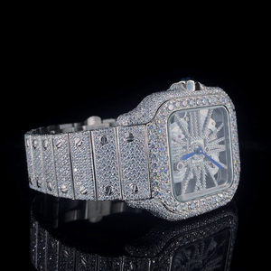 Luxury Bust Down <b>Wrist</b> <b>Watch</b> for <b>Men</b> Fully Iced Out VVS Clarity Moissanite Round Cut Diamond <b>Watch</b> Fashionable Accessory for <b>Men</b> - Product Image 5