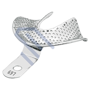 Bandeja de impresión Dental perforada edentolusa L69 S, instrumentos quirúrgicos, clínicas dentales, estudiantes, acero inoxidable, CE - Product Image 1