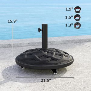 Base per Ombrellone da Esterno Rotonda in Resina Rinforzata da 44 Libbre con Ruote, Supporto per Ombrellone da 1.3"/1.5"/1.9" - Categoria Prodotti: Cappotti da Donna - Product Image 3