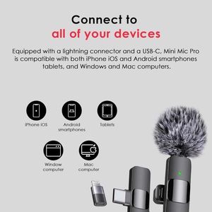 2-Pack Wireless Microphone for iPhone iPad Android Lavalier Video Recording Mic Crystal Clear Sound for All Devices - Product Image 3