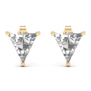 REYES HPHT CVD Lab Grown Diamond Screw <b>Back</b> Stud <b>Earrings</b> in 925 Sterling Silver Triangle Shape 1.91 Diamond Fine Jewelry - Product Image 6