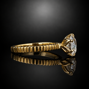 Bague de fiançailles solitaire en diamant de laboratoire taille ronde 2 carats, or jaune 14K 18K, pour femme - Product Image 2