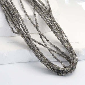 Perles de Diamant Gris Naturel Taillées à la Main, en Éclats, 2,5mm-3mm, 16 Pouces, Pépites Brutes, Perles Libres pour la Fabrication de Bijoux Fins - Product Image 2