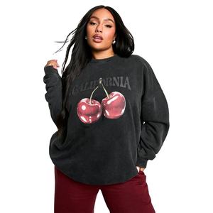 Sweat-shirt à capuche en molleton lourd personnalisé 100% coton avec broderie sur le devant, vente en gros, col rond surdimensionné - Product Image 1