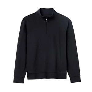 Sweat-shirt à col zippé 1/4 pour homme, personnalisable avec logo, en molleton épais, pull uni à col montant pour homme - Product Image 1