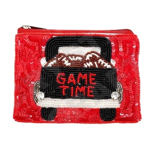 Pochette à monnaie de football perlée personnalisée Portefeuille magnifique porte-monnaie avec accessoires à la mode pour le temps de jeu - Product Image 1