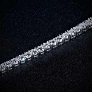 Bijoux Hip Hop de luxe, plaqué or blanc, argent sterling 925, diamant Moissanite VVS, bracelet chaîne tennis serti de diamants pour hommes et femmes - Product Image 5