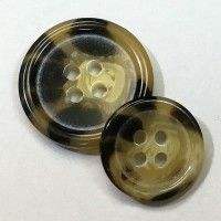 Boutons en corne de buffle naturelle classiques, polis, durables, à 4 trous, faits à la main, écologiques, pour la couture de manteaux et de vestes, Uttar Pradesh - Product Image 2