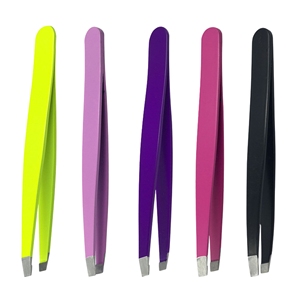 Pinzas Profesionales de Acero Inoxidable para Cejas, Punta Inclinada de Precisión, Marca Privada, Pinzas para Pestañas con Logotipo Personalizado, Herramienta de Belleza - Product Image 1