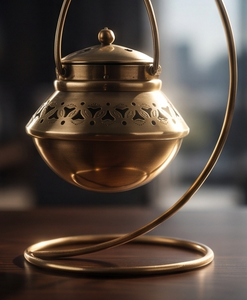 Iron Hanging <b>Incense</b> <b>Burner</b> Gold Metal Arch Stand Censer <b>Cone</b> Ash Catcher Holder Wholesale - Product Image 2