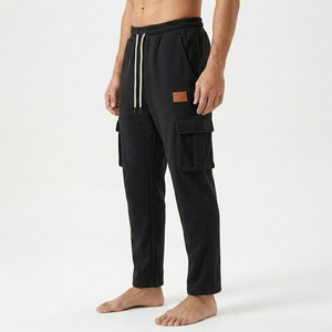 High Quality Premium Midweight Woven Casual Men Cargo Pants Streetwear Loose Fit Multi Pocket Thick Warm Breathable Moisture - Product Image 3